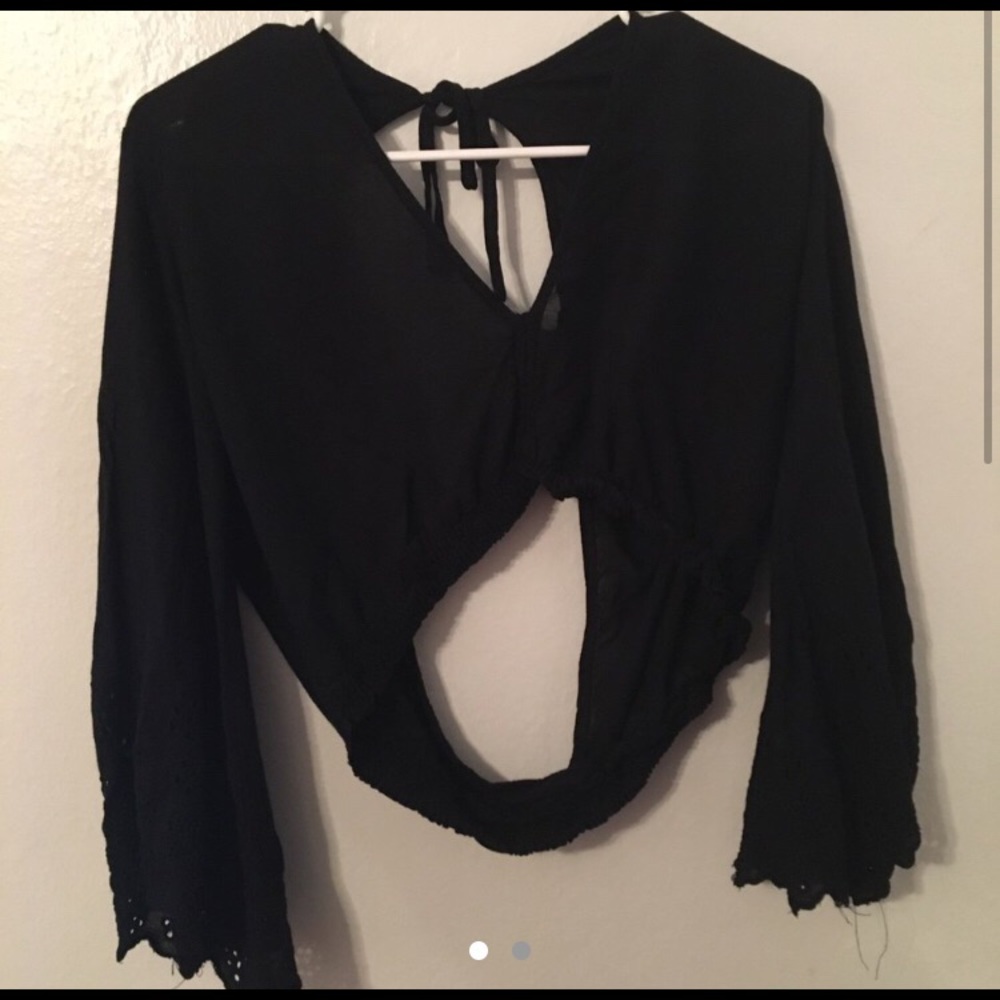 Black, Festival, Crop Top